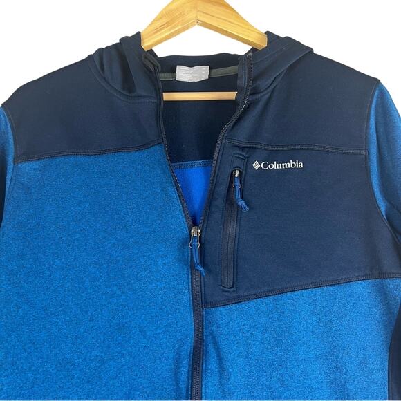 Columbia Mens M Blue Harlem Park Hybrid Full Zip Jacket Colorblock Gorpcore - Picture 2 of 6